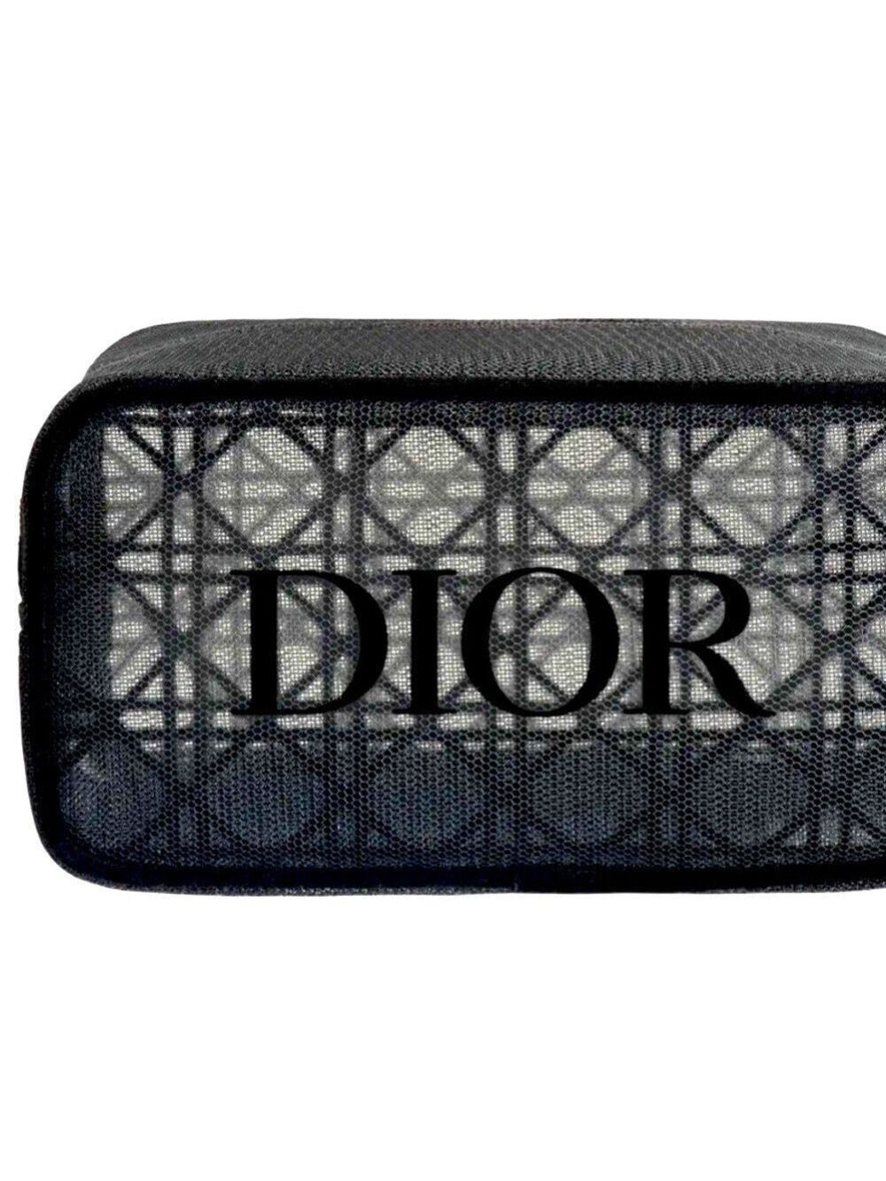 Dior Beauty Makeup Bag Mesh Black Small Pouch Gift Luxury Authentic